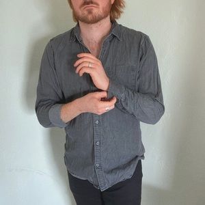 Gap, Large Dark Grey Chambray Button-up